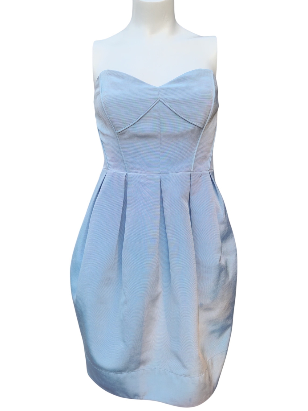 Shoshanna Light Blue Strapless Sweetheart Pleated Dress | Size 4 | Formal Party